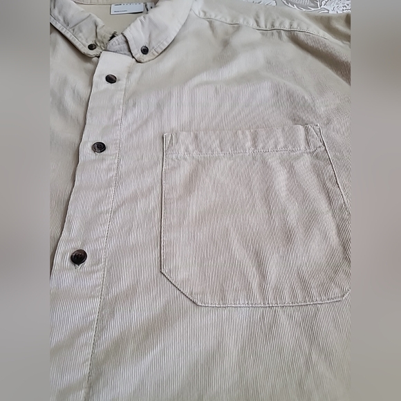 OSOS Design 90s Men's Oversized  Velvet Shirt in Ecru Color Sixe 4XL - Picture 4 of 11